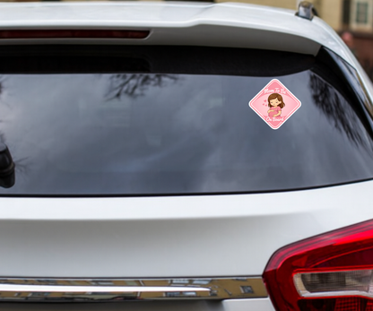 Smeeps Mom To Be On Board Pink Car Sticker – 13.97 × 13.97 cm (5.5 × 5.5 Inch) Waterproof Pregnancy Safety Vinyl Sticker | UV Resistant Maternity Car Decal for Cars, SUVs & Hatchbacks | Pack of 1