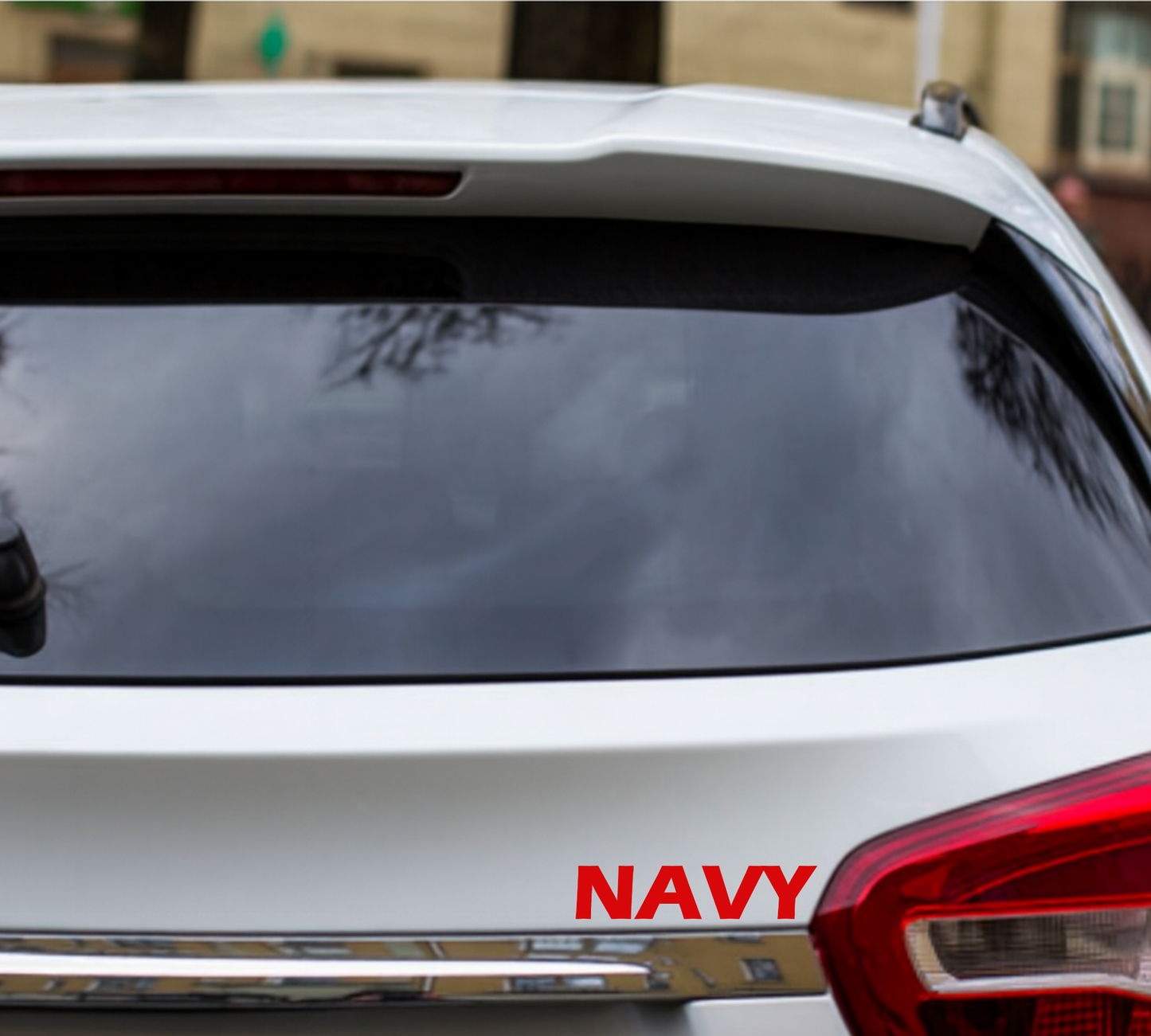 Smeeps NAVY Text Sticker – 13.8 x 3 cm Bold Red Vinyl Decal | Car & Bike Lettering | Military Style Design | Waterproof & UV-Resistant