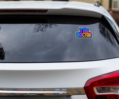 Smeeps THE DOCTOR Car Sticker – 11.43 x 7.62 cm Neon Glow Text Decal | Waterproof, UV-Resistant & Durable Vinyl for Cars, Bikes