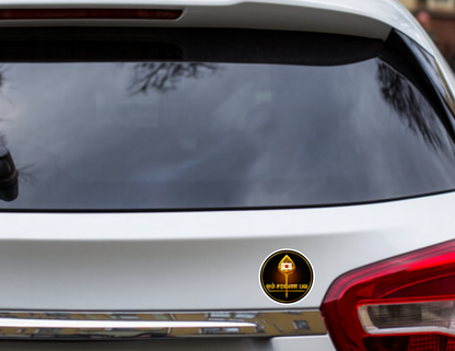 Smeeps Om Saravana Bhava Sticker – 10.16 x 10.16 cm Vinyl Decal | Golden Vel Symbol Design | Waterproof & Durable Spiritual Sticker