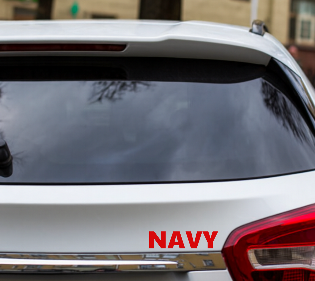 Smeeps NAVY Text Sticker – 12.4 x 3 cm Car & Bike Vinyl Decal | Bold Red Lettering | Waterproof & Durable Military-Themed Sticker