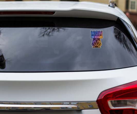 Smeeps “Mom on Board” Neon Sticker – 12.2 x 8.89 cm Waterproof Vinyl Decal | Car Rear Glass Safety Sticker | UV Resistant & Wash-Proof Neon Glow Design