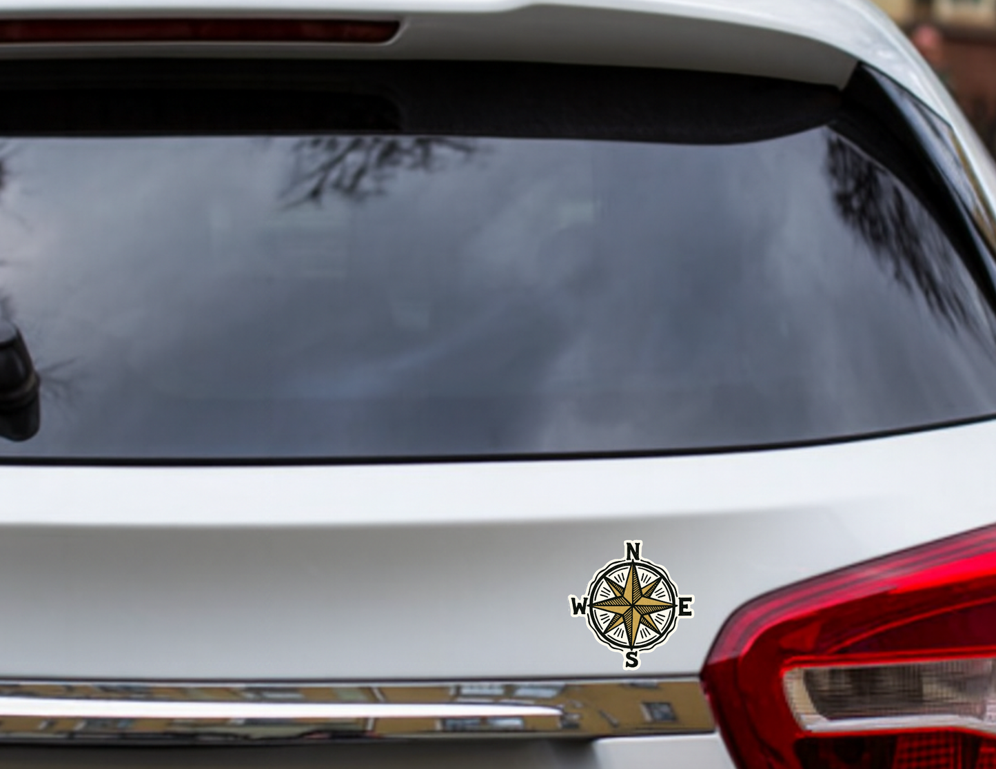 Smeeps Compass Rose Sticker – 10.41 x 10.16 cm Car, Bike & Travel Gear Vinyl Decal | Vintage Adventure Theme | Waterproof & Durable Design