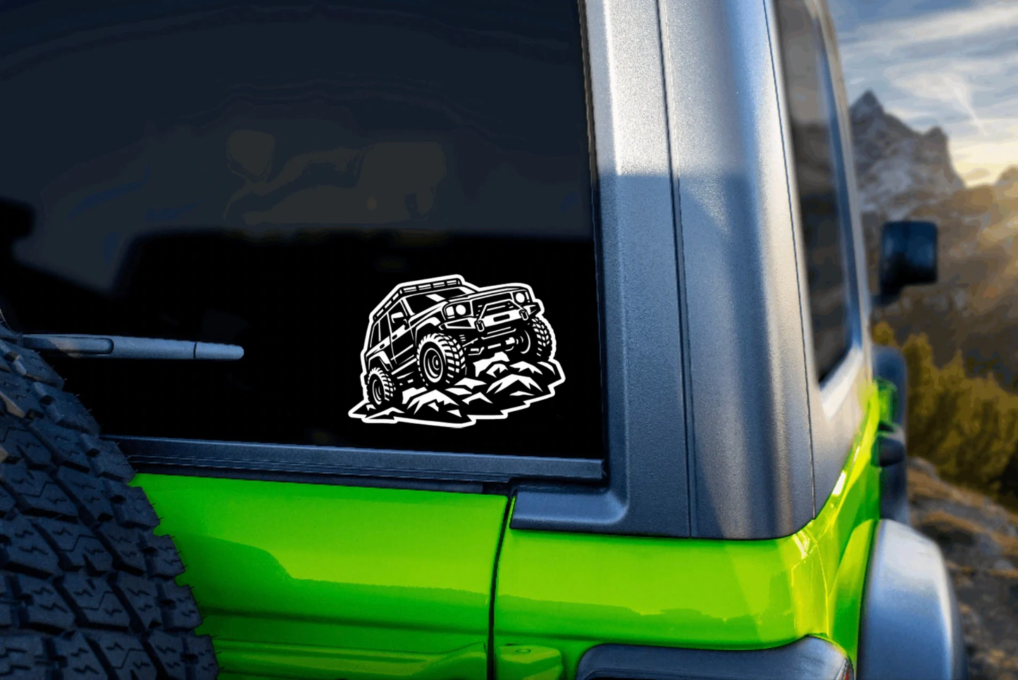Smeeps Off Road SUV Vinyl Sticker – 11.43 × 7.88 cm (4.5 × 3.1 Inch) Waterproof 4x4 Adventure Car Sticker | UV Resistant Off-Road Jeep Decal | Pack of 1