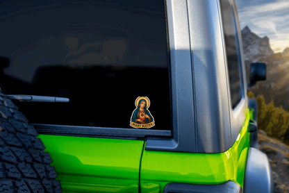 Smeeps Mary Matha Car Sticker – Devotional Mother Mary Design – 7.62 x 10.16 cm | Waterproof Vinyl for Cars