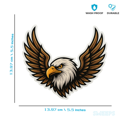 Smeeps Eagle Wings Car Sticker – Fierce Spread Design – 10.16 x 12.7 cm | Premium Vinyl Decal for Cars