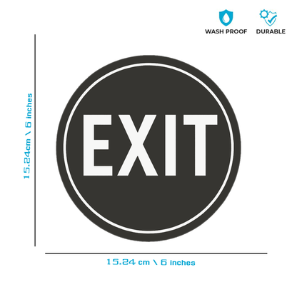 Smeeps “EXIT” Sign – 15.24 cm Round | Clear Door Sticker for Emergency & General Use | Bold & Visible | Indoor/Outdoor Use | Self-Adhesive, Waterproof