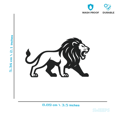 Smeeps Roaring Lion Sticker – 5.34 x 8.89 cm Car & Bike Vinyl Decal | Bold Lion Silhouette Design | Waterproof & Durable