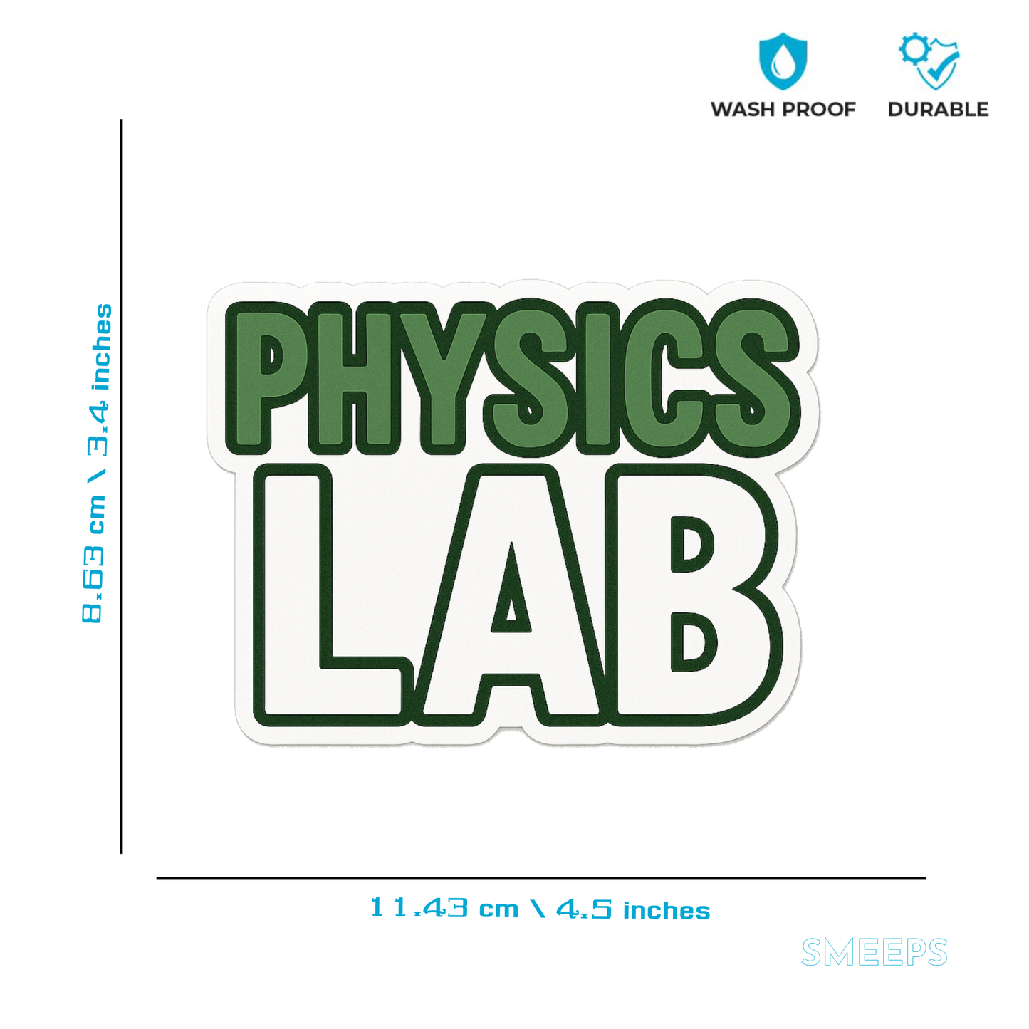Smeeps Physics Lab Sticker – 8.63 x 11.43 cm Classroom Door Label | Science Laboratory Vinyl Decal | Waterproof & Durable Signage
