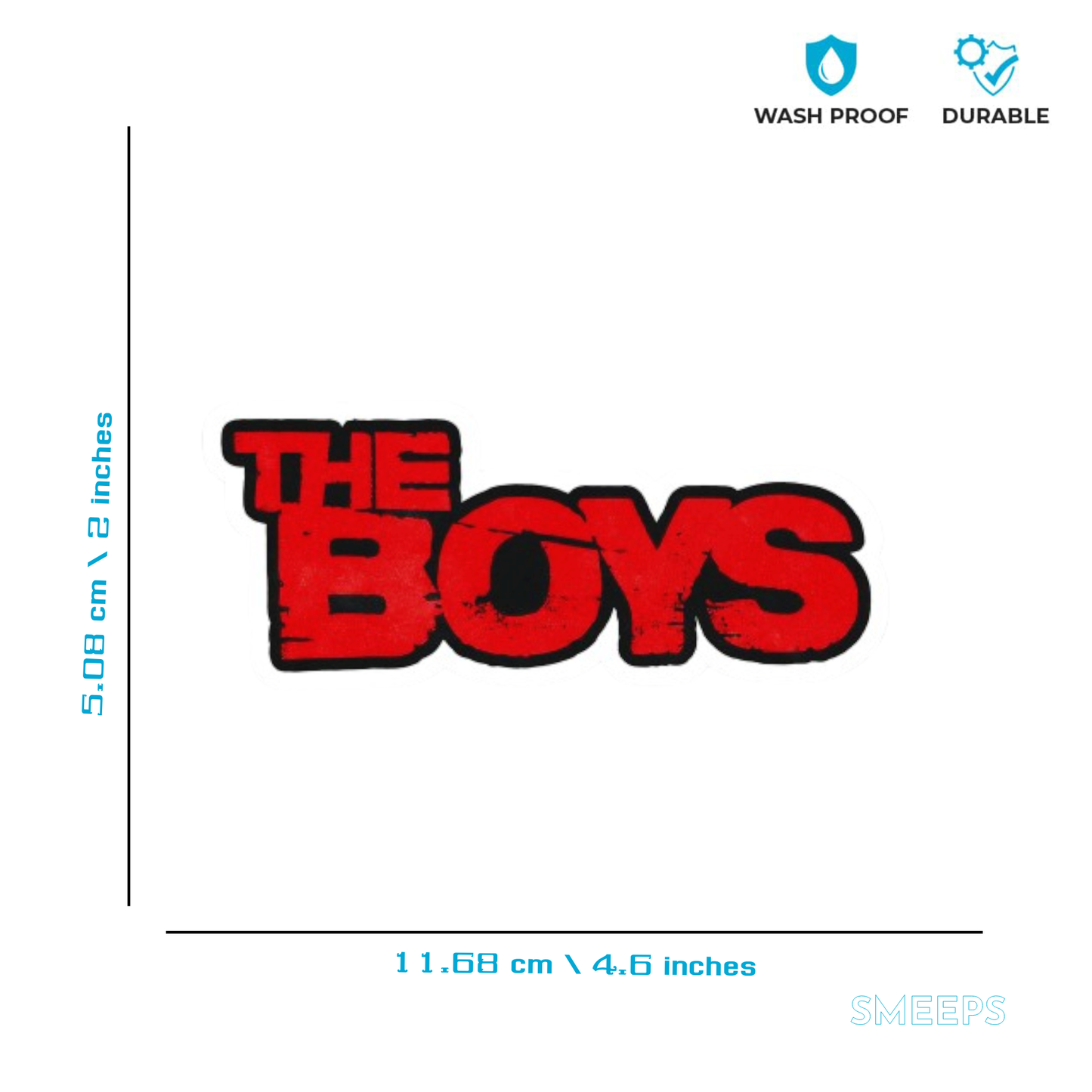 Smeeps The Boys Sticker – 11.68 x 5.08 cm Car & Bike Vinyl Decal | Bold Red Text Design | Waterproof & Durable Series-Themed Sticker