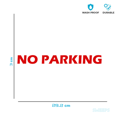 Smeeps NO PARKING Sticker – 29.2 x 3 cm Bold Red Warning Decal | Outdoor Vinyl | Waterproof & Fade-Resistant