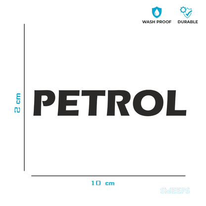 Smeeps PETROL Sticker – 10 x 2 cm Fuel Indicator Vinyl Label for Car | Waterproof & Durable Marking Decal