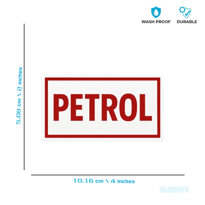 Smeeps PETROL Label Sticker – Red Border | 5.08 x 10.16 cm | Compact Car Fuel Type Sticker