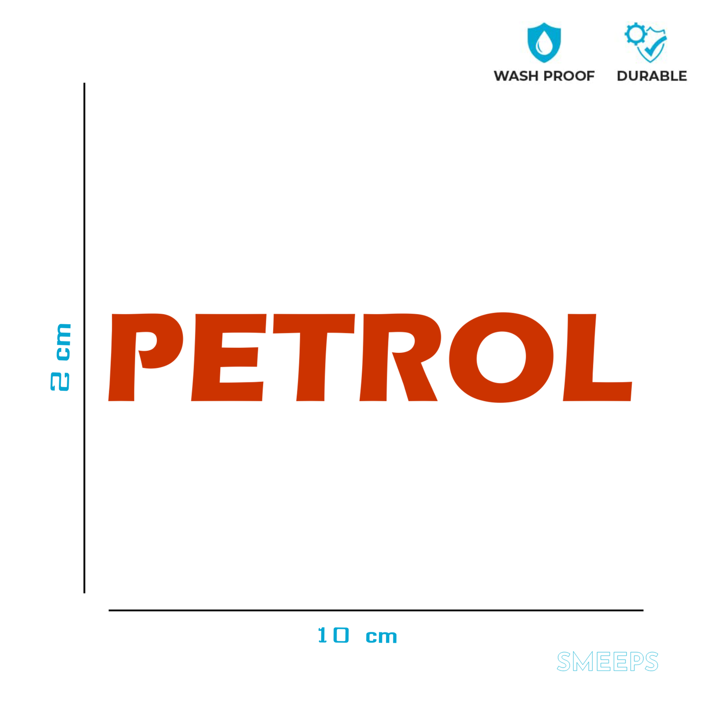 Smeeps PETROL Sticker – 10 x 2 cm Fuel Indicator Vinyl Label for Car | Waterproof, Wash-Proof & Durable Decal