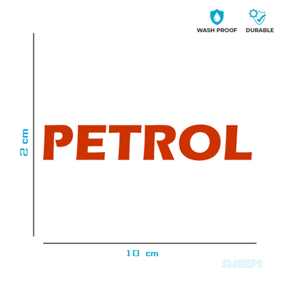 Smeeps PETROL Sticker – 10 x 2 cm Fuel Indicator Vinyl Label for Car | Waterproof, Wash-Proof & Durable Decal
