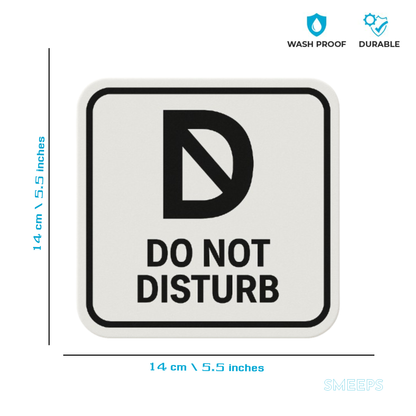Smeeps Do Not Disturb Sticker – 14 x 14 cm | Professional Office Signage for Workspaces, Cabins & Meeting Rooms