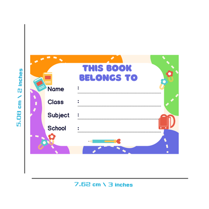 Pack of 24 |Smeeps Bright School Book Label Stickers – 7.62 x 5.08 cm – Writable Stickers for Kids’ Notebooks | Fun Classroom Design