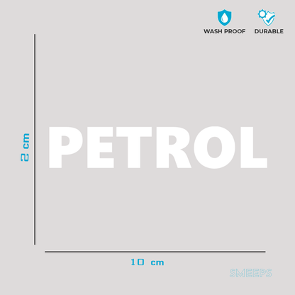 Smeeps PETROL Sticker – 10 x 2 cm Car Fuel Type Vinyl Decal | Waterproof & Durable Identification Label