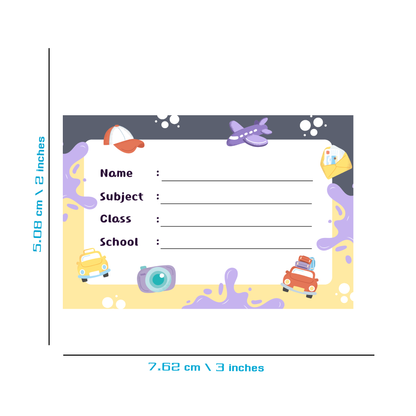 Pack of 24 |Smeeps Travel Adventure Book Label Stickers – 7.62 x 5.08 cm – Writable Notebook Stickers for Kids | School Organization | Fun Travel Design