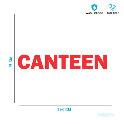 Smeeps Canteen Sticker – 12 x 2 cm Red Text Label | Waterproof & Durable Vinyl Sign for Offices, Schools & Canteens