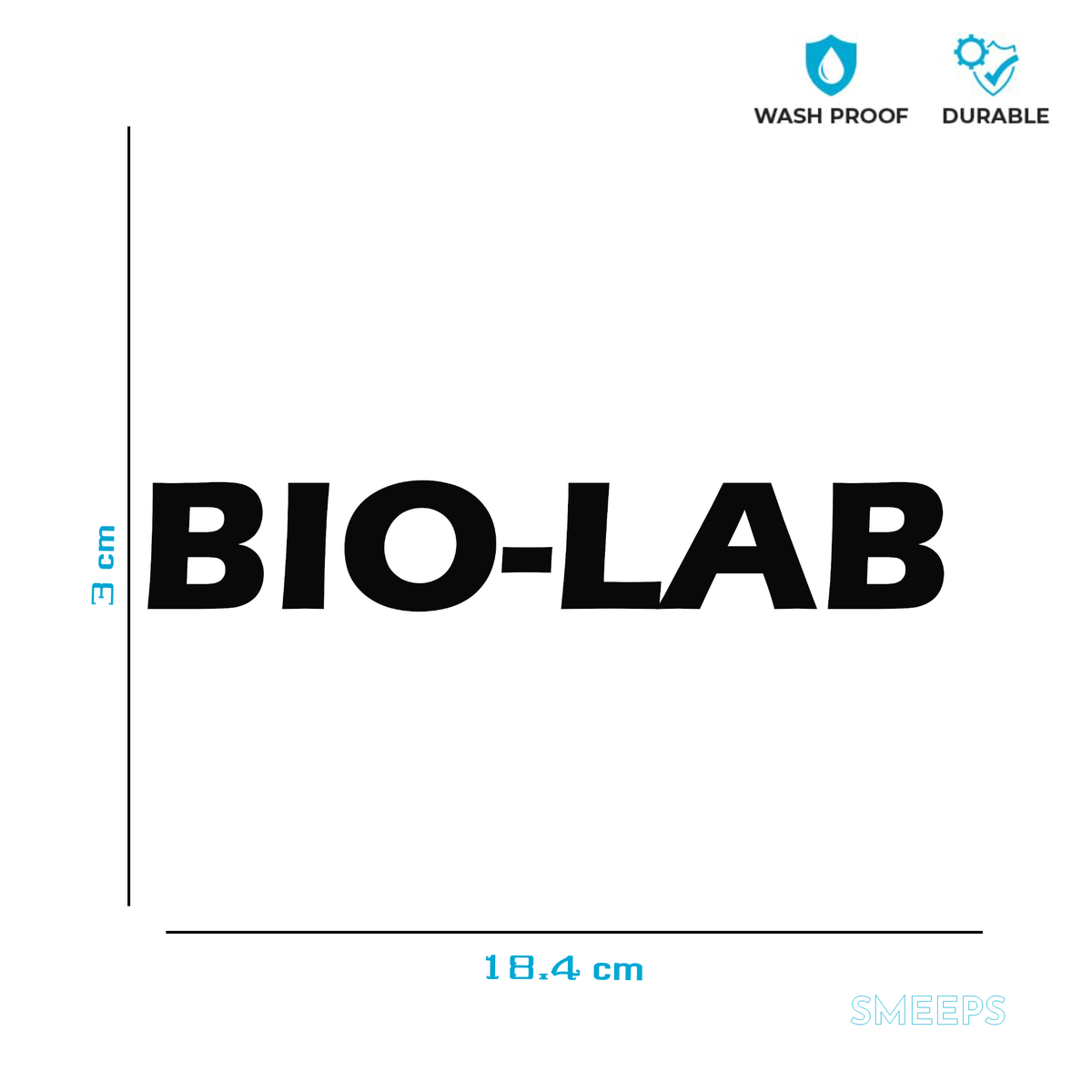 Smeeps BIO-LAB Door Sticker – 3 x 18.4 cm Laboratory Vinyl Label | Waterproof & Durable | Safety Identification Sign