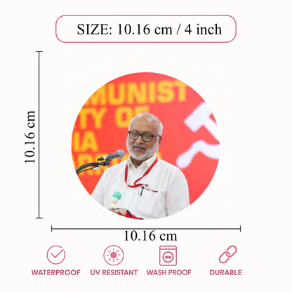 Smeeps M A Baby CPI(M) Sticker – 10.16 cm (4 Inch) Round Car & Bike Vinyl Decal | Waterproof UV Resistant Political Design