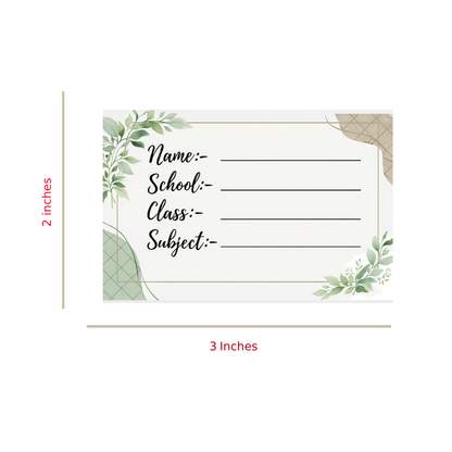 Smeeps Floral School Name Labels Sticker – 7.62 × 5.08 cm (3 × 2 Inch) Personalized Notebook & Book Labels for Kids | Writable Self-Adhesive School Stickers Pack of 10