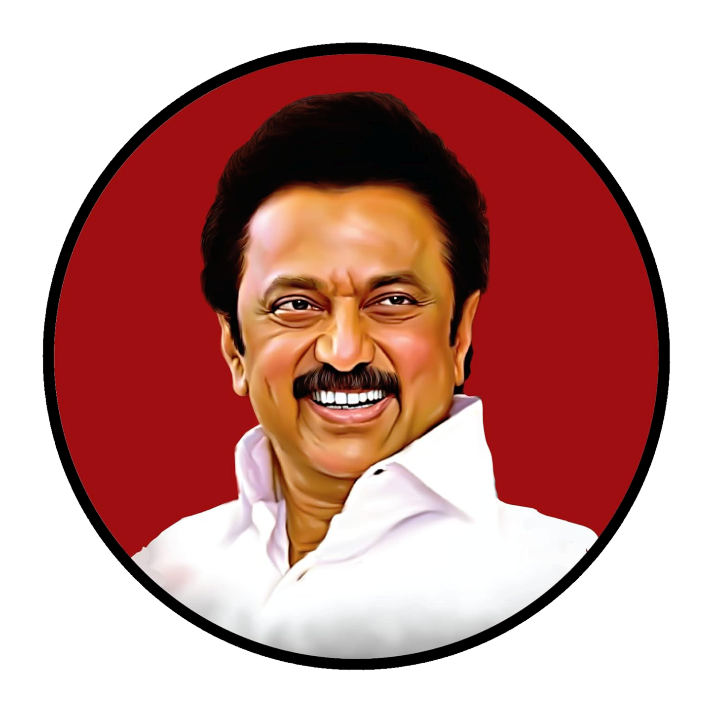 Smeeps M.K. Stalin Sticker – Premium HD Political Leader Decal | 10.16 cm Round Vinyl | Waterproof & UV Resistant DMK Car/Bike Sticker