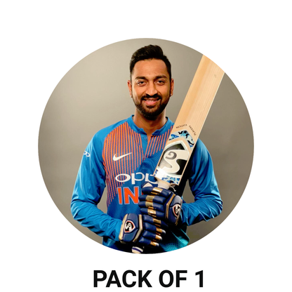 Smeeps Krunal Pandya Sticker – 10.16 cm (4 Inch) Indian Cricket Star Fan Vinyl Decal | Waterproof UV Resistant Round Car & Bike Sticker