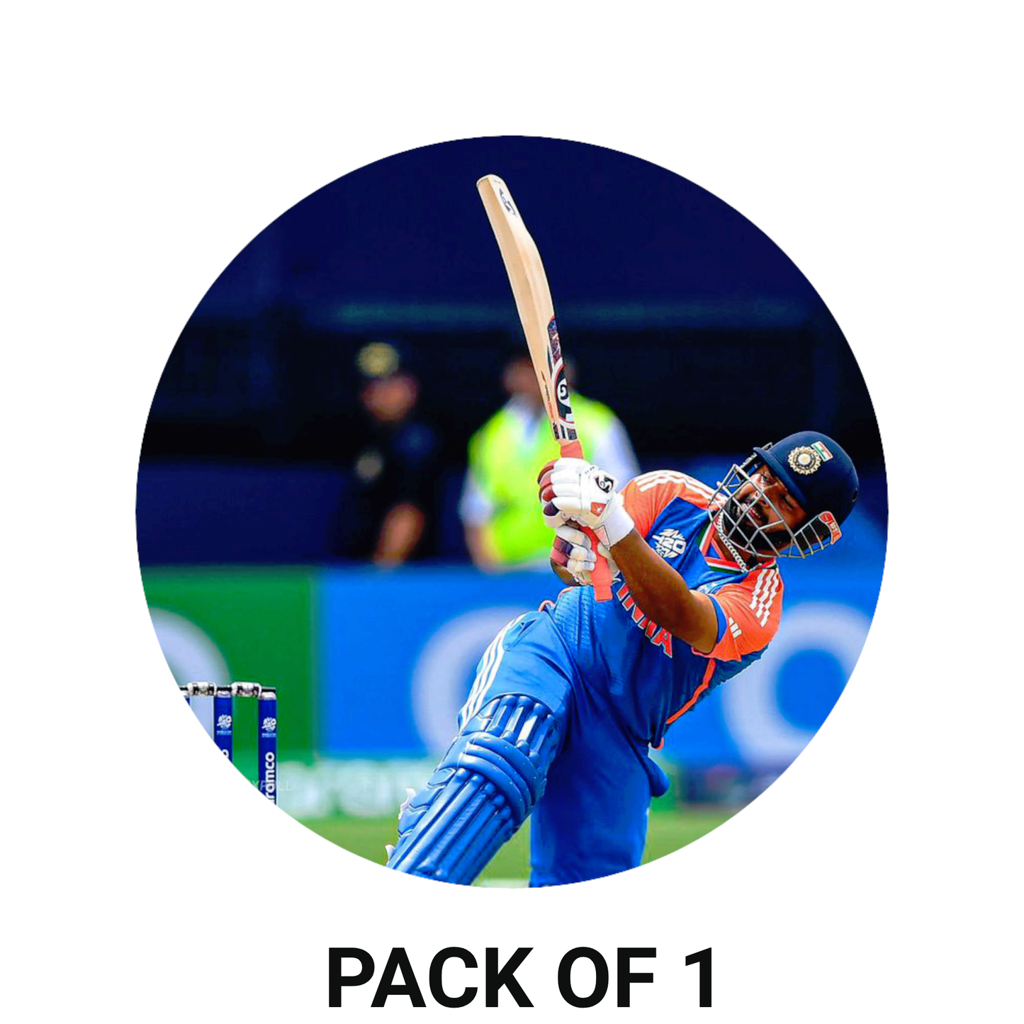 Smeeps Rishabh Pant Sticker – 10.16 cm (4 Inch) Indian Cricket Star Fan Vinyl Decal | Waterproof UV Resistant Round Car & Bike Sticker
