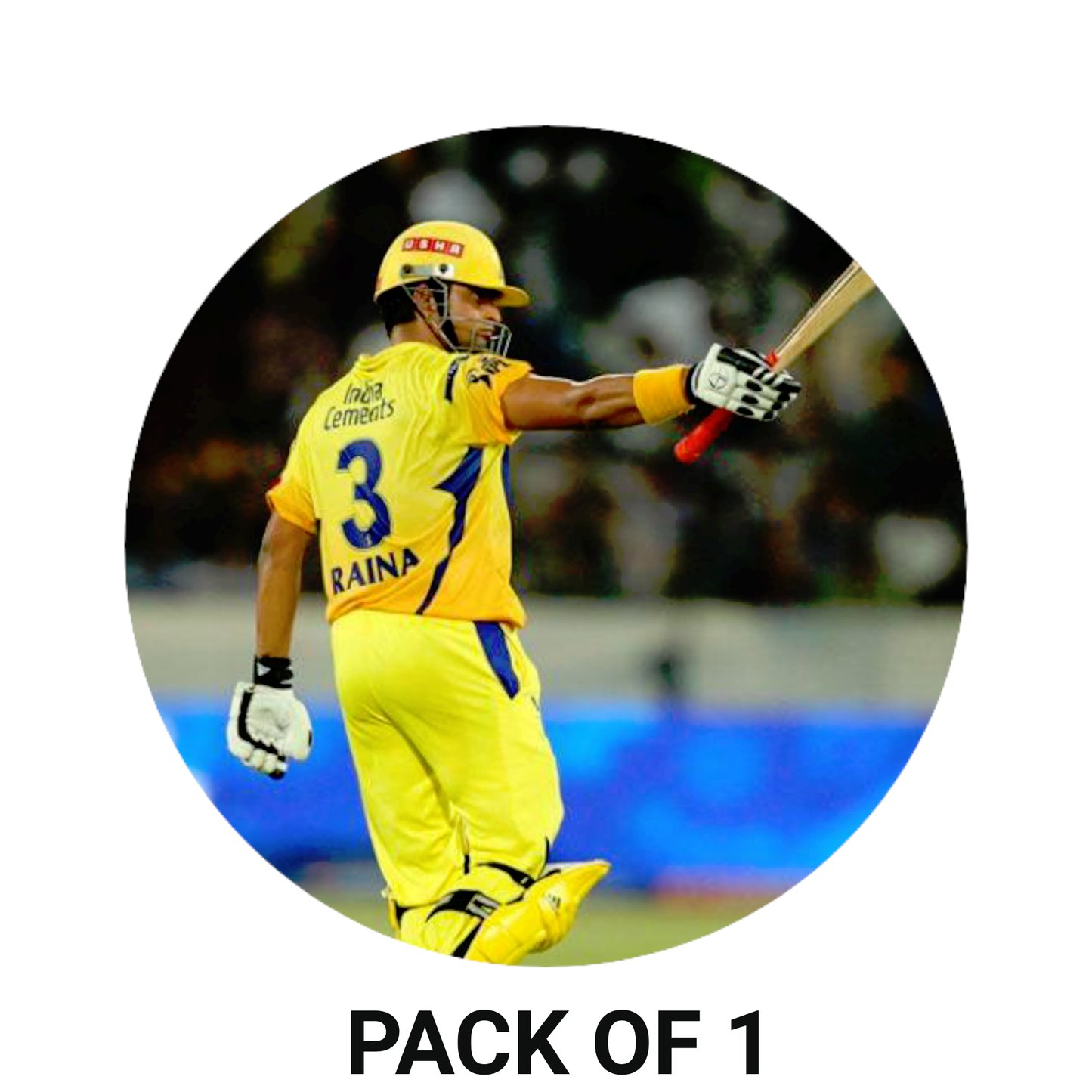 Smeeps Suresh Raina Sticker – 10.16 cm (4 Inch) Indian Cricket Legend Fan Vinyl Decal | Waterproof UV Resistant Round Car & Bike Sticker