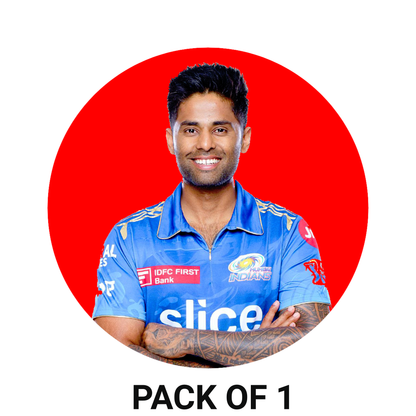 Smeeps Suryakumar Yadav Sticker – 10.16 cm (4 Inch) Indian Cricket Star Fan Vinyl Decal | Waterproof UV Resistant Round Car & Bike Sticker