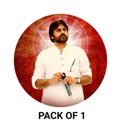 Smeeps Pawan Kalyan Janasena Sticker – 10.16 cm (4 Inch) Round Political Vinyl Decal | Waterproof UV Resistant Car & Bike Sticker