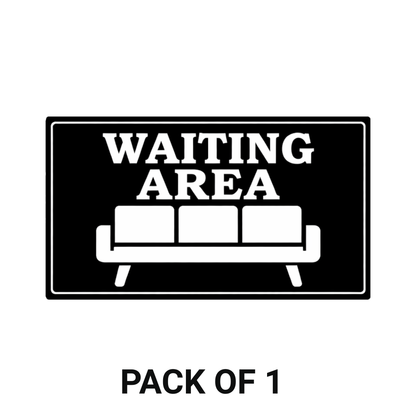 Smeeps Waiting Area Sticker – 14 × 7.88 cm (5.5 × 3.1 Inch) Reception & Seating Area Vinyl Sign | Waterproof UV Resistant Wash Proof Durable