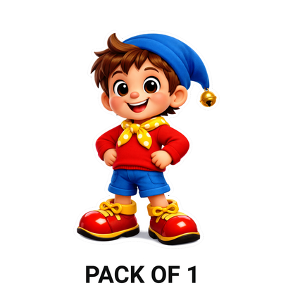 Smeeps Cute Cartoon Boy Vinyl Sticker – 11.43 × 7.62 cm (4.5 × 3 Inch) Waterproof Kids Character Sticker | UV Resistant Washproof Die-Cut Sticker for Car, Bike, Laptop & Helmet | Pack of 1