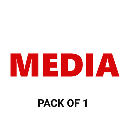 Smeeps MEDIA Sticker – 14.5 x 3 cm Car Rear Glass Vinyl Decal | Bold Red Text | Waterproof & UV-Resistant