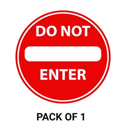 Smeeps Do Not Enter Safety Sign Sticker – 15.50 × 15.24 cm (6.1 × 6 Inch) Round No Entry Prohibition Vinyl Sign | Waterproof UV Resistant Wash Proof Durable
