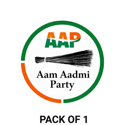Smeeps AAP Logo Round Sticker – 10.16 cm / 4 Inch Car & Bike Vinyl Decal | Aam Aadmi Party Emblem | Waterproof & UV Resistant