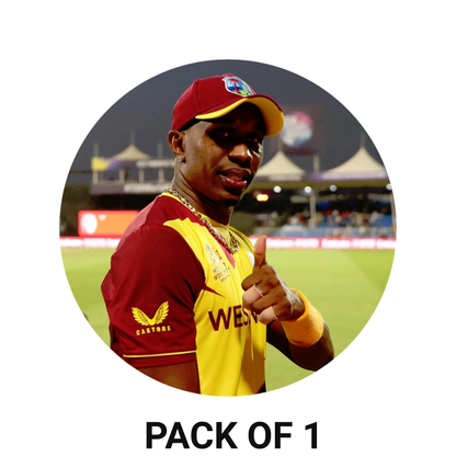 Smeeps DJ Bravo Sticker – 10.16 cm (4 Inch) West Indies Star Fan Vinyl Decal | Waterproof UV Resistant Round Sticker