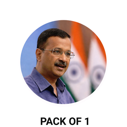 Smeeps Arvind Kejriwal Portrait Round Sticker – 10.16 cm (4 Inch) Car & Bike Vinyl Decal | Waterproof UV Resistant Political Sticker