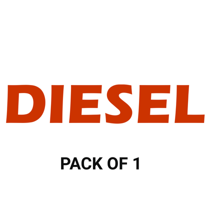 Smeeps DIESEL Text Sticker – 10 x 2 cm Red Vinyl Decal | Fuel Cap Label | Bold Slanted Text Design | Waterproof & UV-Resistant Marking Sticker