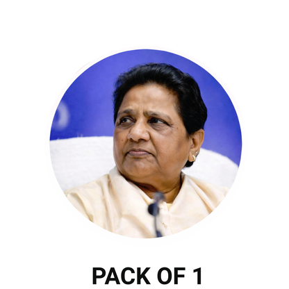 Smeeps Mayawati Bahujan Samaj Party Sticker – 10.16 cm (4 Inch) Round Car & Bike Vinyl Decal | Waterproof UV Resistant Political Design