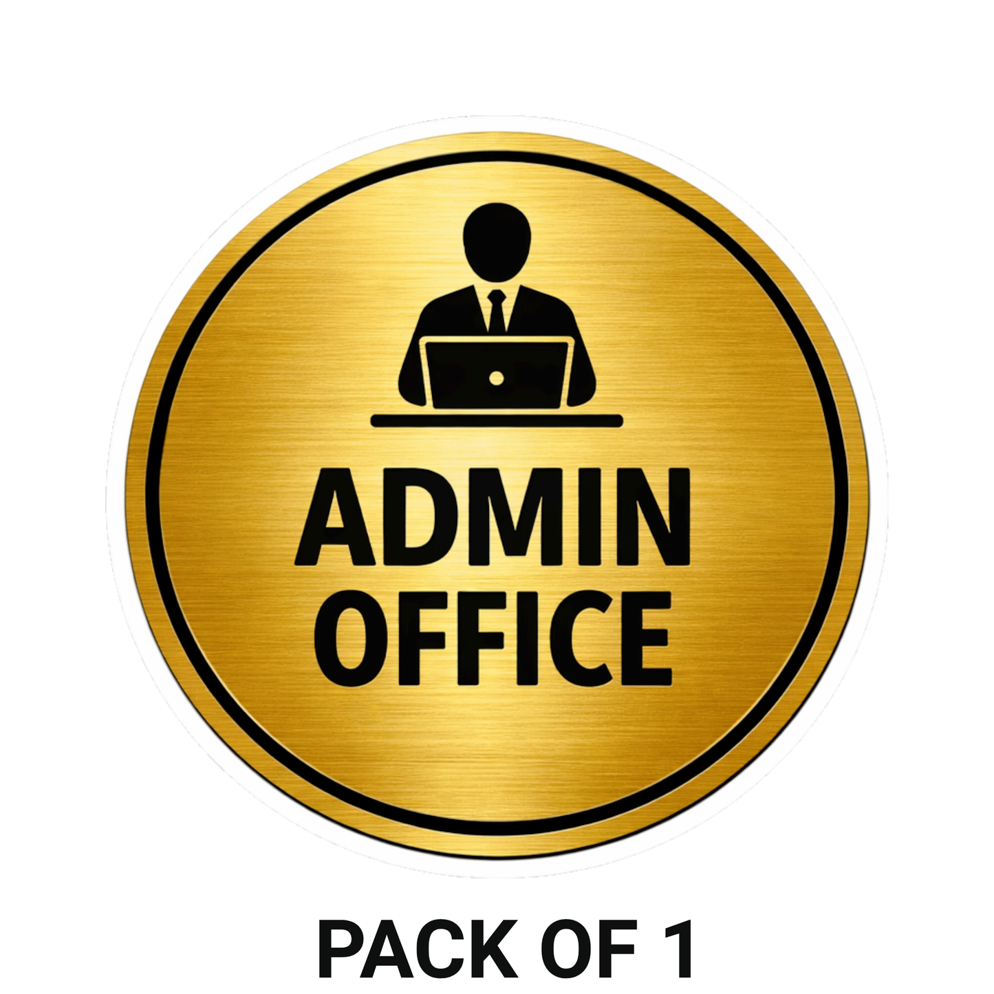 Smeeps Admin Office Door Sign Sticker – 15.50 × 15.24 cm (6.1 × 6 Inch) Waterproof Office Name Plate Vinyl Sticker for Cabin, Workplace & Reception | Premium Gold Finish | Pack of 1