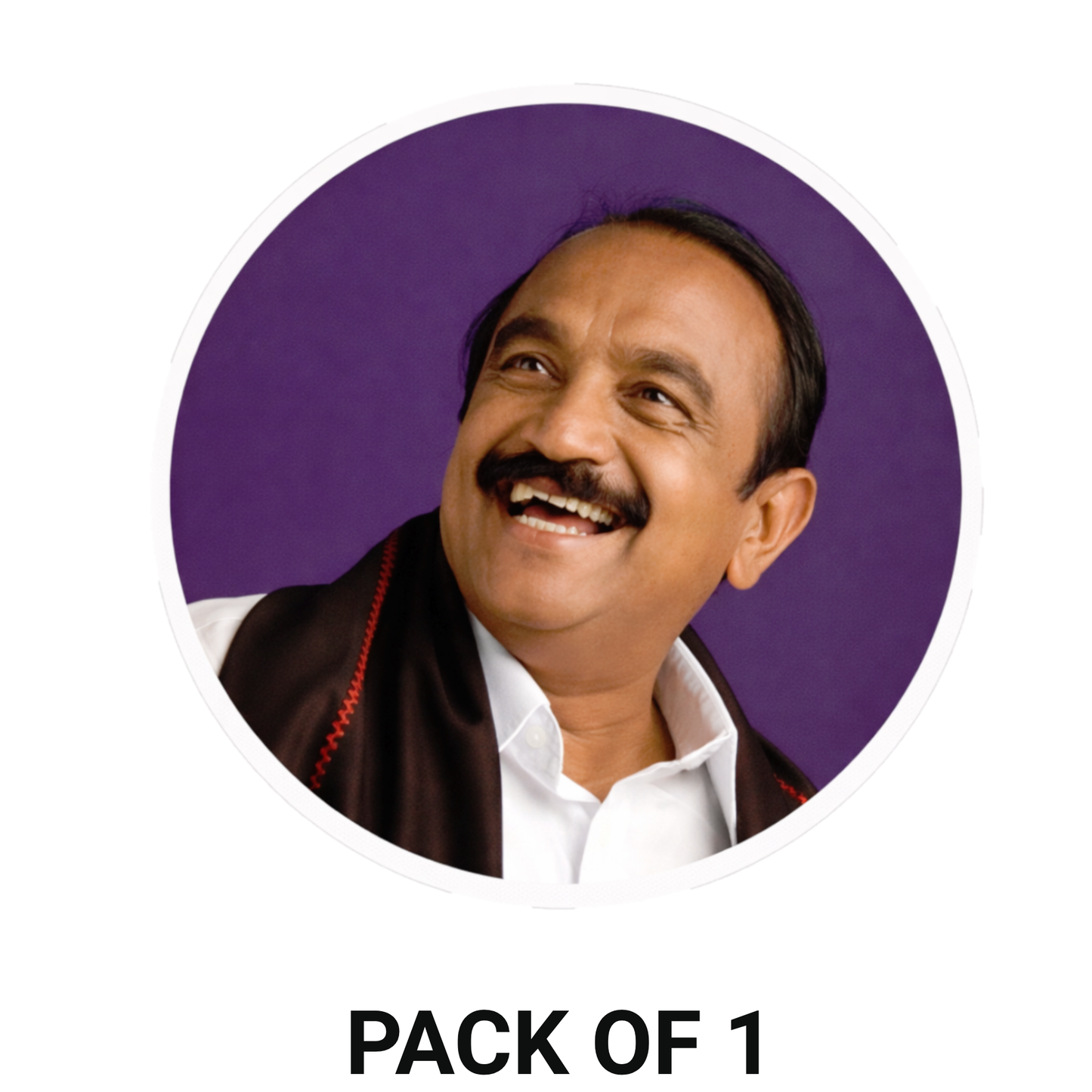 Smeeps Vaiko Portrait Round Sticker – 10.16 cm (4 Inch) Car & Bike Vinyl Decal | Waterproof UV Resistant Political Sticker