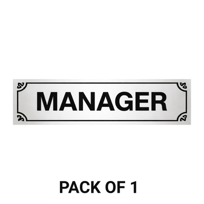 Smeeps Manager Office Name Plate Sticker – 14.74 × 3.81 cm (5.8 × 1.5 Inch) Professional Door Cabin Vinyl Label | Waterproof UV Resistant Wash Proof Durable