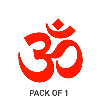 Smeeps Red Aum (Om) Sticker – 10.16 × 10.16 cm (4 × 4 Inch) Premium Vinyl Decal | Spiritual Hindu Symbol Design | Waterproof UV Resistant Wash Proof | Pack of 1
