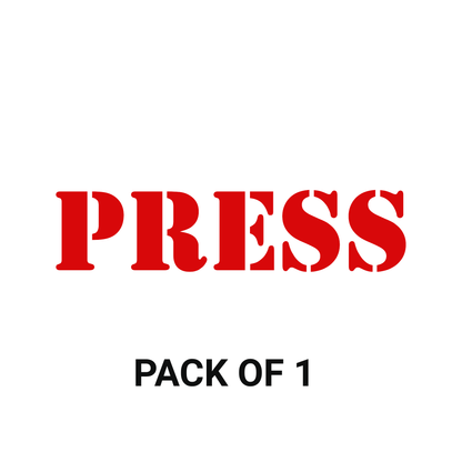 Smeeps PRESS Sticker – 13 x 3 cm Car, Bike & Media Vehicle Vinyl Decal | Bold Red Stencil Design | Waterproof & Durable