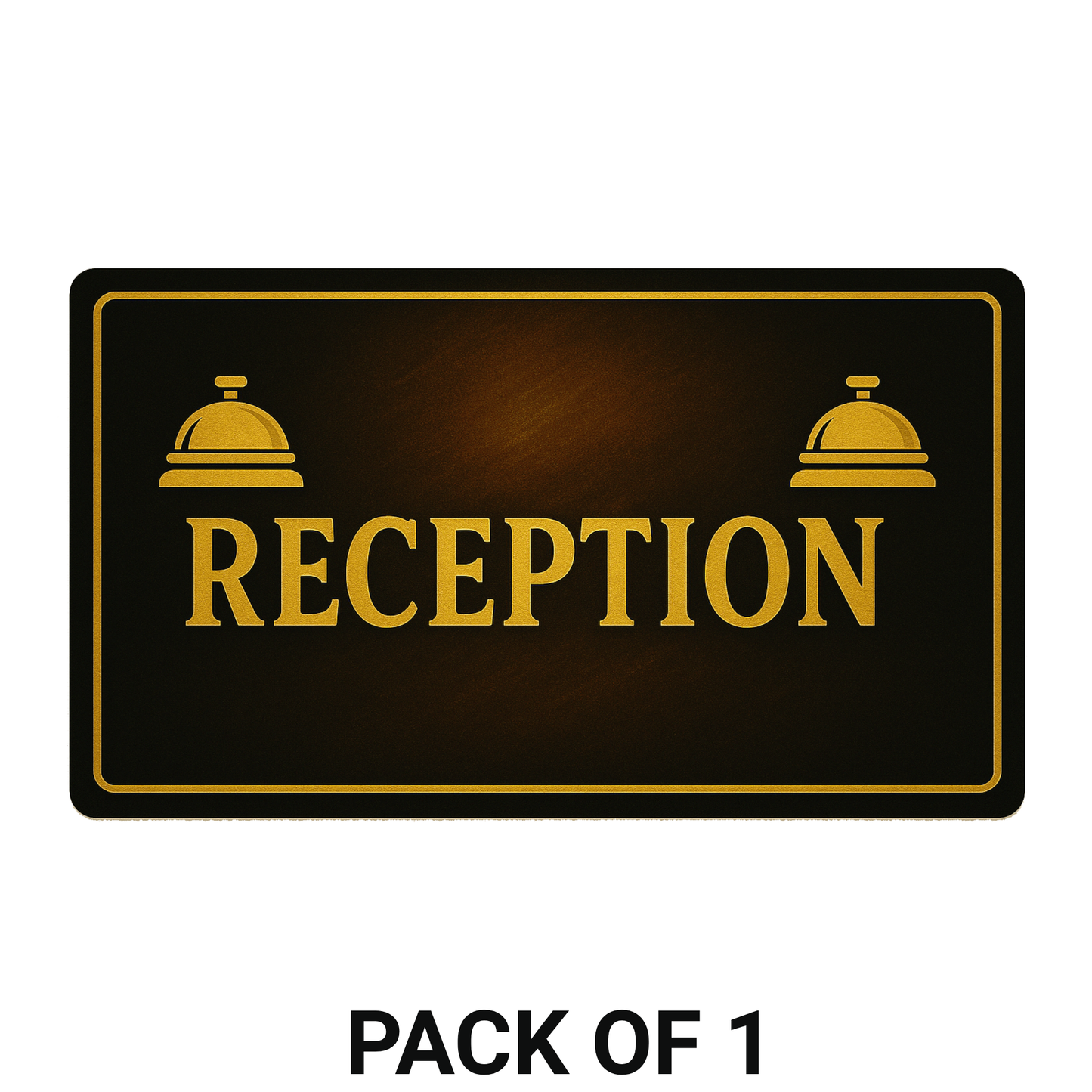 Smeeps Reception Door Sticker – 26.42 x 15.24 cm Office Vinyl Sign | Premium Gold Bell Icon | Waterproof & Durable Front Desk Label