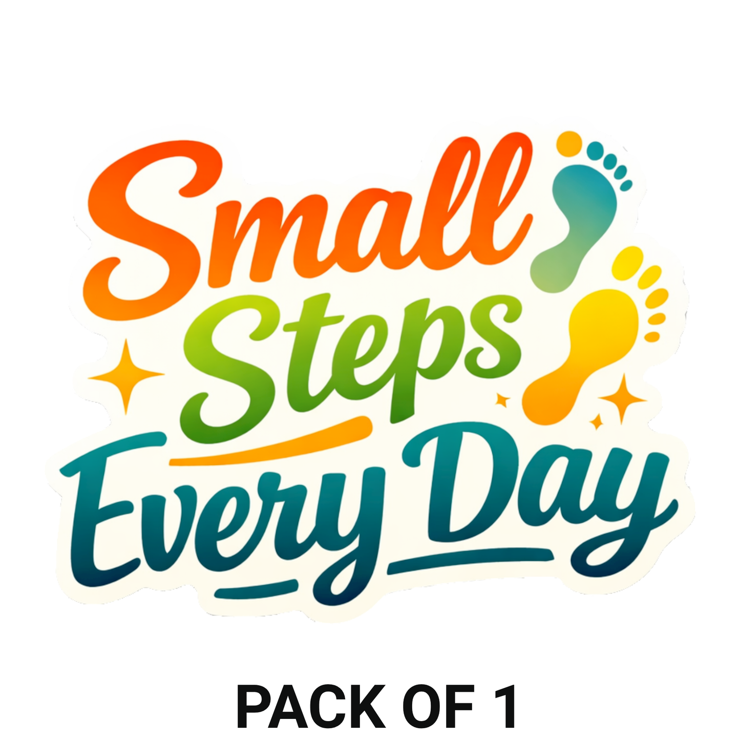 Smeeps Small Steps Every Day Sticker – 10.16 × 7.88 cm (4 × 3.1 Inch) Motivational Quote Vinyl Sticker | Waterproof UV Resistant Wash Proof Durable