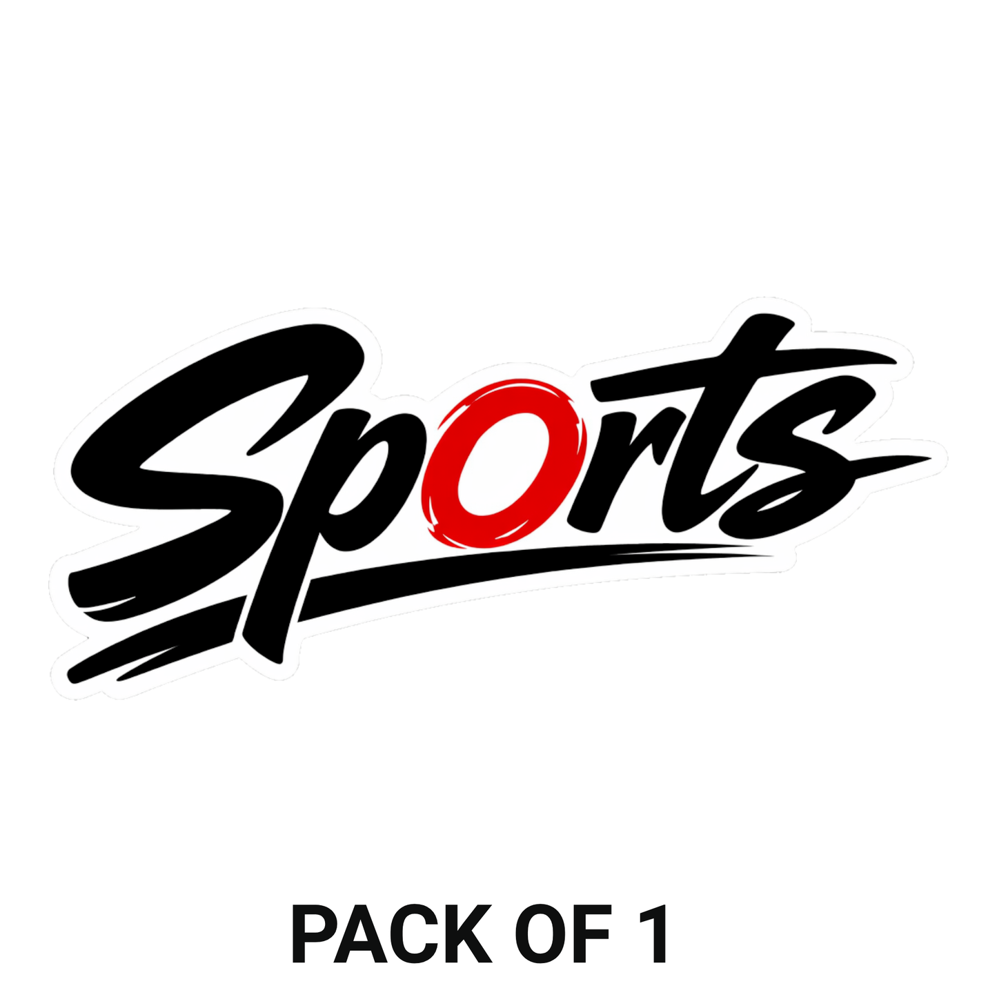 Smeeps Sports Typography Sticker – 12.7 × 5.59 cm (5 × 2.2 Inch) Waterproof Vinyl Car & Bike Decal | Stylish Sports Logo Graphic | UV Resistant Washproof Automotive Sticker | Pack of 1